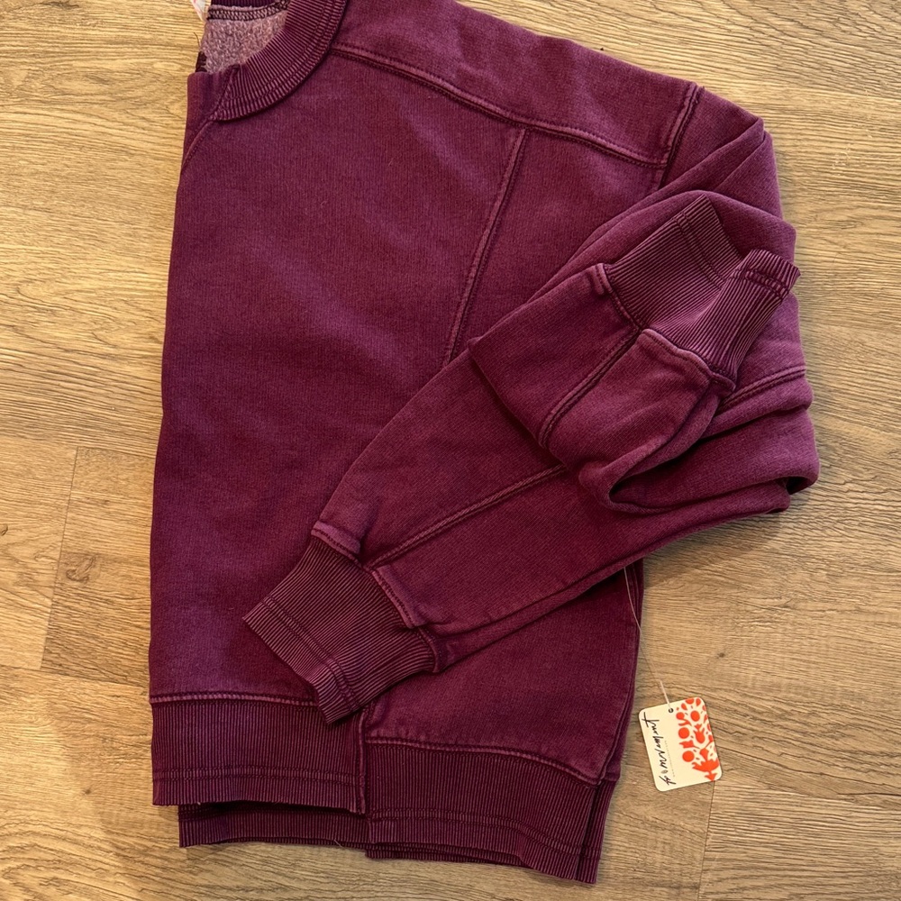 Free People Deep Burgundy Crewneck Sweatshirt